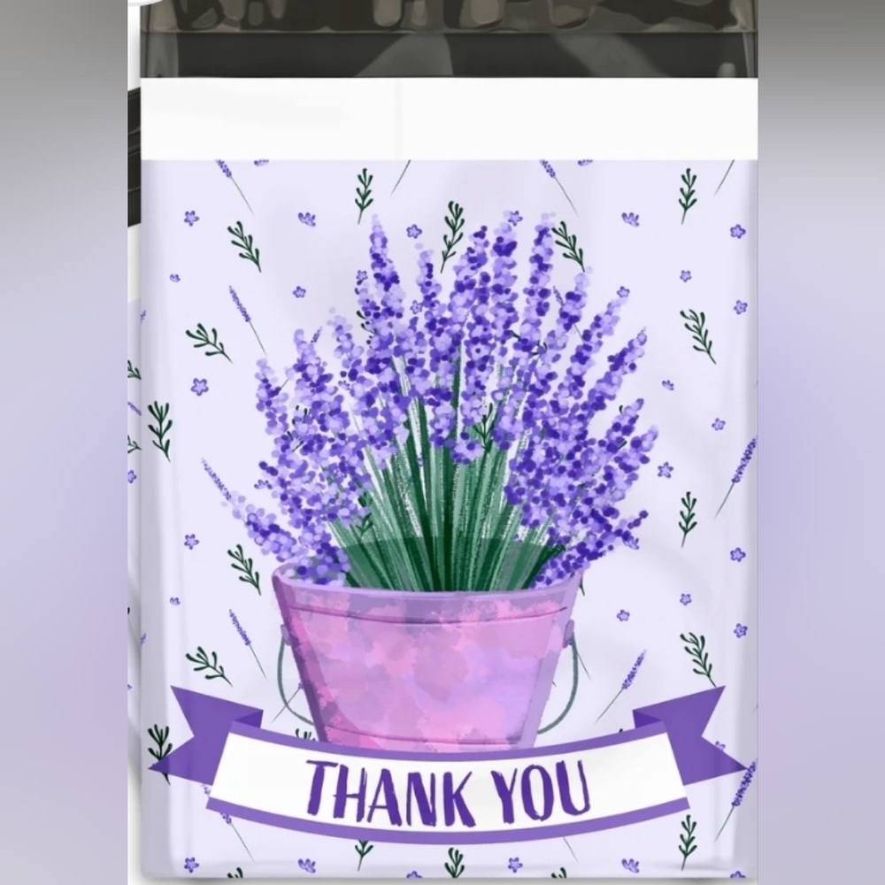 Set Of 30 Purple Lavender Thank You Poly Mailers